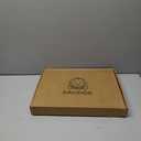 DAVIDOK C-Shaped Sofa End Table, Adjustable Height Couch Side Table with Device Slot, White Color with Black Metal Stand, Couch Table for Living Room, Bedroom