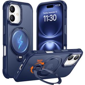 Temdan Magnetic Ring Stand Compatible with iPhone 16 Case 6.1 inch 2024 -Blue