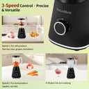 Countertop Blender with 51oz Glass Blending Jar and 6.7oz Glass Grinding Cup, for Smoothies, Milkshake, Jam, Crushed Ice, Spices, Nuts, Beans, Works Well at Home, Office, Party and Festival