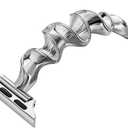 ZVVN Stainless Steel Tassel Band for Apple Watch Bands 38mm 40mm 41mm 42mm 44mm 45mm 49mm Women Men, Honeycomb Pattern Stainless Steel Metal Strap for iWatch SE Series 8 7 6 5 4 3 2 1 (Silver)