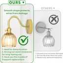 2-Pack Wall Sconces Lights Lamp for Bedroom Bathroom, Modern Vanity Light Fixtures, Wall Mount Lighting Vintage Tulip Amber Glass Shade for Living Room Mirror Hallway Kitchen