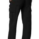 QINSEN Baggy Medium Waist Elastic Sweatpants for Womens Casual Long Fleece Cargo Pants with Pockets (Small)