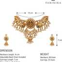TARINIKA Brass Indian Choker Necklace Set - Gold Plated Cubic Zirconia Indian Jewelry Sets for Women Dangle, Drop, Jhumka Earrings Traditional Desi Necklace Pearls Gift for her