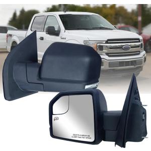 Replacement Driver Left Side Door Mirror Textured Back Cover Power and Heated with Siginal Light for Ford F-150 fit year 2015 2016 2017 2018 2019 2020