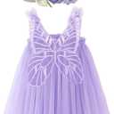 BGFKS Layered Butterfly Tulle Tutu Dress for Baby Girls,Toddler Girl Princess Dress with Flower Headband (9 Months, Purple)