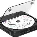 ENVYCLOUD CD Player Portable with Dual Stereo Speakers, Rechargeable Portable CD Player with Bluetooth for Home with Headphones, Support CD/AUX/USB,Black