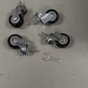 Finnhomy Stem Caster Wheels 2 Inch Heavy Duty Threaded Swivel Casters 1/4" - 20 x 1 Set of 4 for Wire Shelve Wheels P Anti-wear Smooth Casters, Black