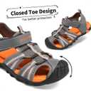 DREAM PAIRS Boys Girls Outdoor Summer Sport Athletic Sandals for Toddler/ Little/ Big Kid, Size 11 Little Kid, Dark/ Grey/ Orange, 170813-K