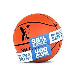 Silent Basketball Official Size 7 (29.5"): Upgraded 95% Bounce - Ultra Quiet Airless Basketball for Dribbling Indoor - Soft Foam Basketball with Realistic Grip and Deep Grooves for All Ages