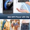 MP3 Player with Clip 64GB Mini MP3 Player with Bluetooth 5.2,Portable MP3 Music Player with Earphones,HiFi-Speaker,FM Radio,Voice Recorder,E-Book for Outdoor,Home,Sporting (Black)