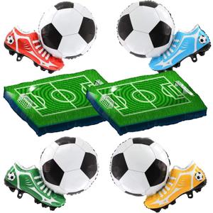 2 x Soccer Party Decoration Balloon Set,Soccer Ball/Football Sneaker Shoes Foil Balloons For Kids Soccer Birthday Party Decor/Game Day/World cup party Supplies