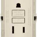 Leviton GFCI Outlet, 15 Amp, Self Test, Non Tamper-Resistant with LED Indicator Light, Protection from Electric Shock and Electrocution, GFNT1-T, Light Almond