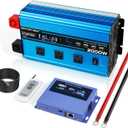 2000W Pure sine Wave Inverter 4000W (Peak) DC 12V to AC 110V/120V Converter with LCD Display Wireless/Wired Remote Control 3AC Outlets and 4USB for Camping RV Travel Off-Grid Solar Systems