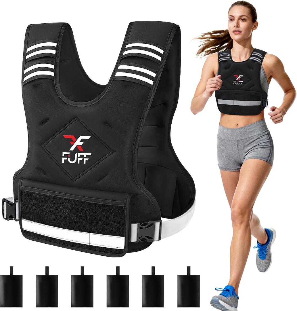 FUFF Weighted Vest Woman, 11-20 Lb Adjustable Weight Vest for Women Men, Female Strength Training Body Vest for Walking Exercise Running Workout