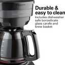Hamilton Beach 12 Cup Programmable Drip Coffee Maker Machine, Regular & Bold Brew Options, Auto Pause and Pour, Glass Carafe, Black Stainless (46293J)