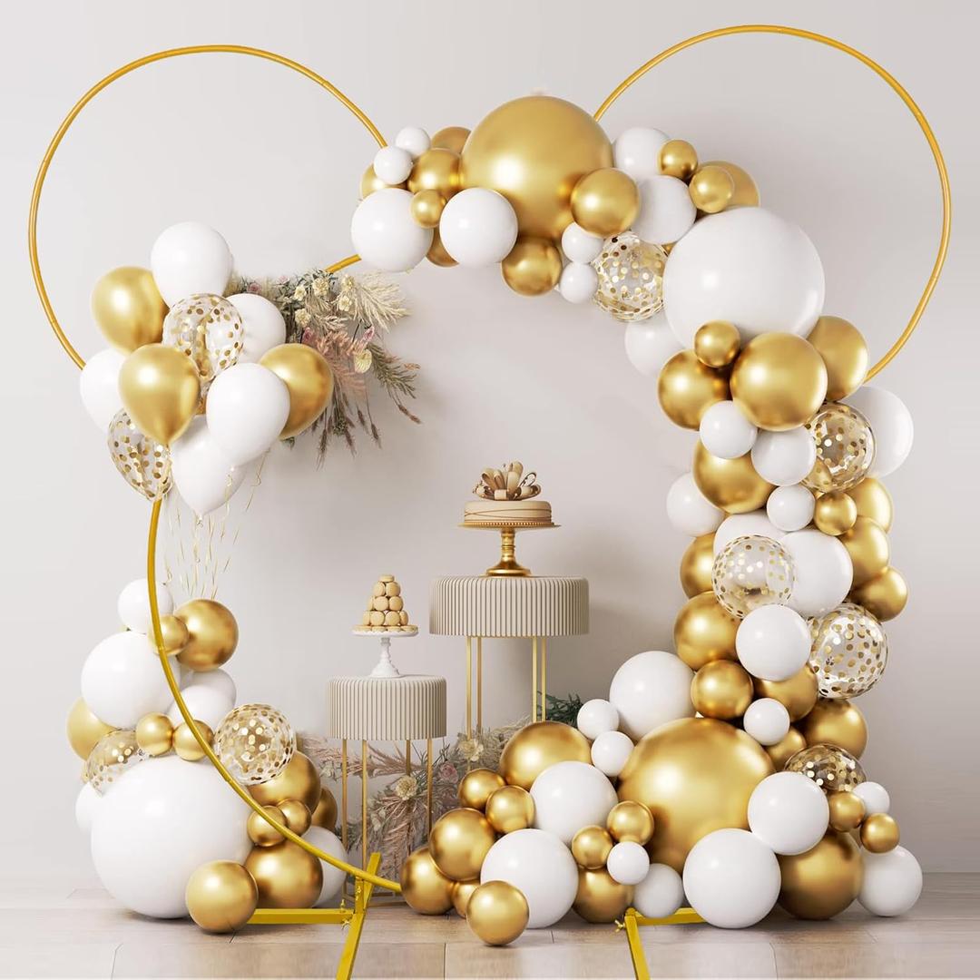 Gold Balloon Arch KitAdjustable Balloon Arch Stand for Kids Birthday Wedding Garden Arbors Photo Backdrop Party Favor Decorations