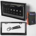 100% Real Carbon Fiber License Plate Frame & Anti-Theft Cards Wallet & Keychain Gift Set | 3-Piece Car Interior Upgrade with Screw Caps, Rattle Proof Pad, Anti-Rattle