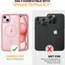 Diaclara Designed for iPhone 15 Plus Case 6.7'', [Compatible with MagSafe] Full Body Rugged Magnetic Case w/Built-in Sensitive Anti-Scratch Screen Protector+Glass Camera Lens Protector,Coral Pink