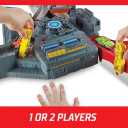 Hot Wheels Track Set Spin Storm, 3 Intersections for Crashing & Motorized Booster, 1:64 Scale Toy Car