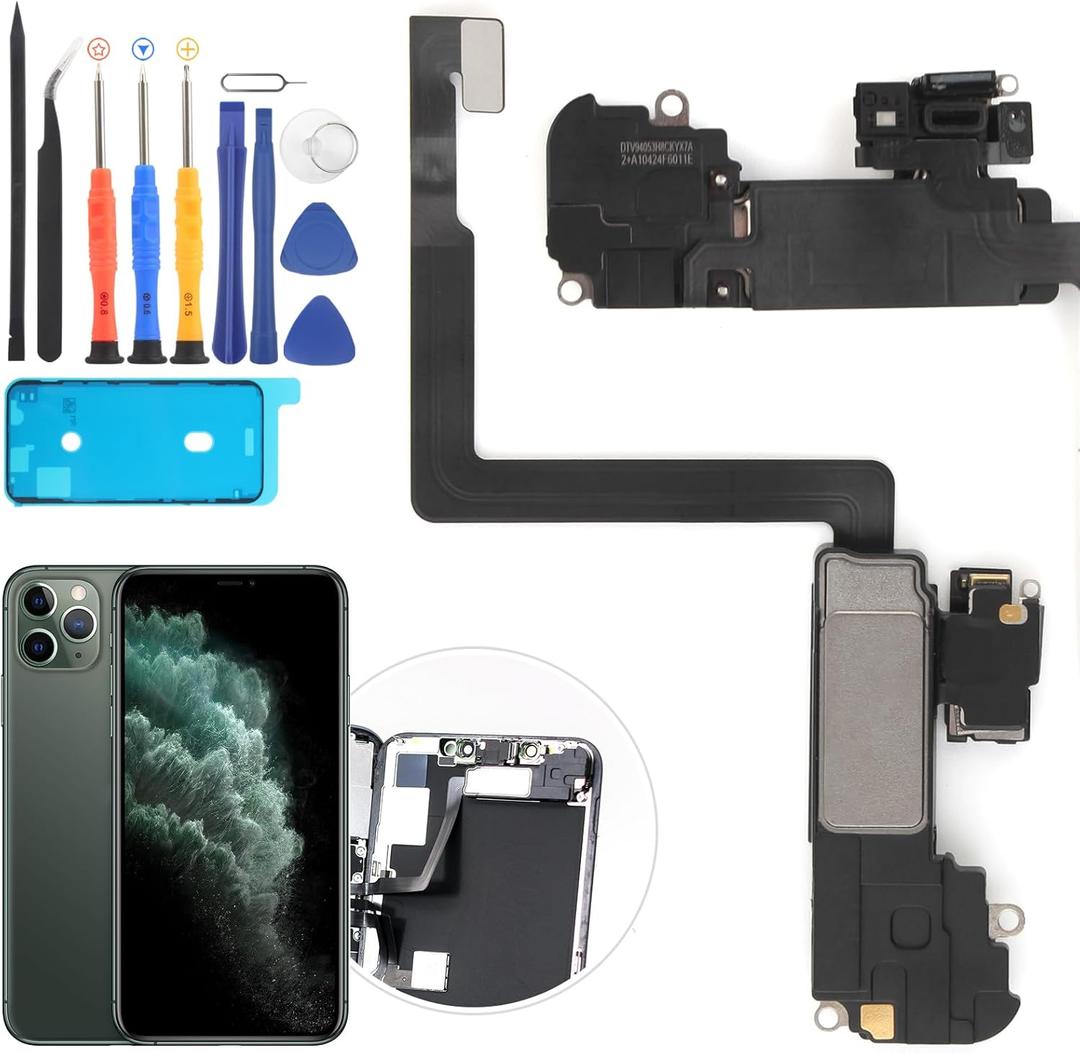 YWLRONG Earpiece Speaker for iPhone 11 Pro Max Ear Speaker Replacement with Light Proximity Sensor Flex Cable Assembly with Repair Tools