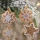 20pcs Christmas Snowflake Ornaments Mini Tree Hanging Decorations Silicone Xmas Ornaments Snowflake Star Pendant with Ropes for Christmas Tree Winter Crafts Holiday Stocking Stuffers Wreath Decor