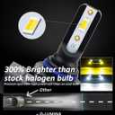 D-Lumina H10 Switchback LED Fog Light Bulbs, 8000 Lumens 40W 300% Brightness Dual Color 6000K Xenon White/3000K Golden Yellow, 9145 9140 9045 9040 LED Fog Light DRL Bulb Upgrade Replacement, Pack of 2