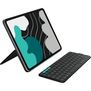 Logitech Flip Folio, Keyboard Case for iPad Pro 13-inch (M4 & M5) & iPad Air 13-inch (M2, M3 & M4) (2024, 2025 & 2026) - Protective & Stowable Bluetooth Keyboard Case, Multi-Device - Midnight Black