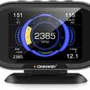 KONNWEI KW206 Car OBD2 HUD Digital Meter Gauge All in One Automotive Trip Computer Smart OBD Speedometer Water Temperature Fuel Pressure Tester for All 2003 and Newer Cars