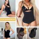 SHAPERX Women's Fajas Colombianas Shapewear Postpartum Tummy Control Body Shaper Butt Lifter Bodysuit (Black, M)