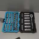 3/8"Drive Socket Set SAE And Metric Socket Ratchet Handle Extension Bar 40 pc.