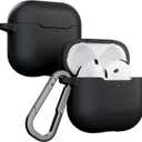 MAGEASY Designed for AirPods 4 Case - Shockproof Protective Case for AirPods 4, Stain-Resistant, Smooth & Skin-Friendly, Support Wireless Charging - Skin (Black)