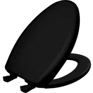 Bemis Classic Colors Slow Close Toilet Seat, Easy Clean Hinges and Durable Plastic Seat, Made in USA, Elongated, Black