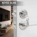 Keyed Alike Front Door Handle and Deadbolt Set,Roundness Heavy Duty Door Handle with Deadbolt Locks,Deadbolt Lock and Door Knob Set for Exterior Doors (Satin Nickel,1pack-Set)