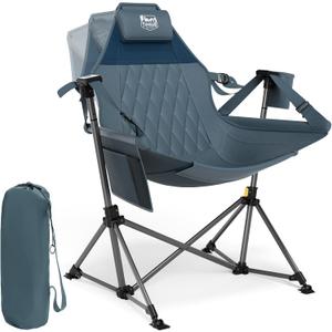 TIMBER RIDGE Hammock Camping Chair, Oversized Swinging Hammock Chair with Adjustable Back and Seat for Outdoor Lawn, Sports, Supports 400lbs, Blue