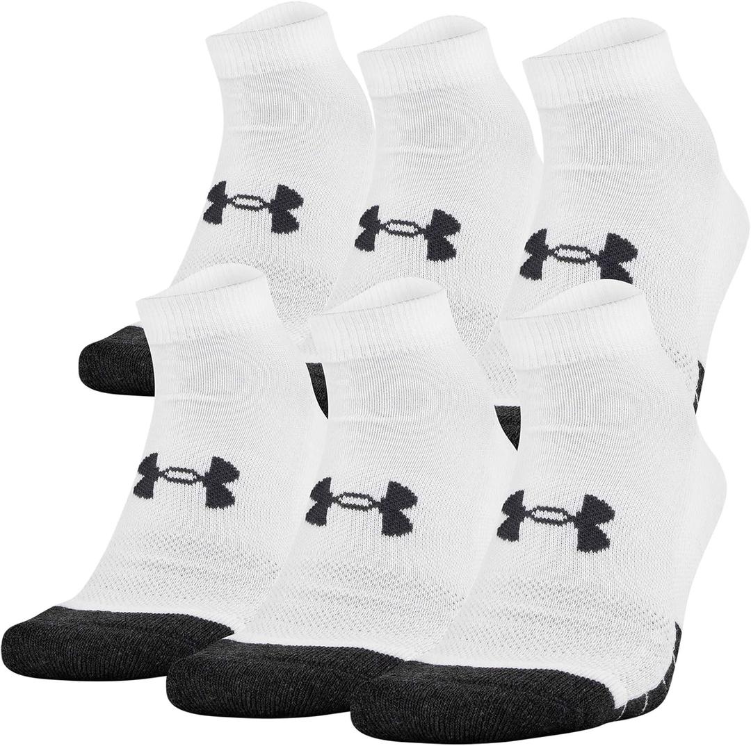 Under Armour Adult Performance Tech Low Cut Socks (X-Large, White (6-Pairs))