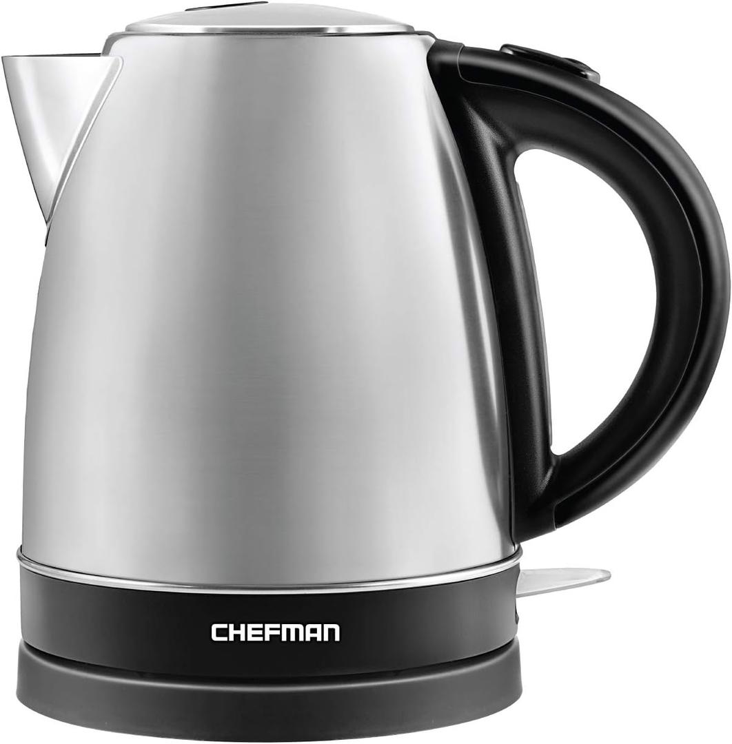 Chefman Stainless Steel Electric Kettle w/ 360 Swivel Base, Auto Shut Off & Boil Dry Protection, BPA-Free Interior and Cool-Touch Handle, 7+ Cup Capacity, 1.7 Liter, 1500W