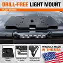 Buyers Products 8895553 Steel Fleet Series Drill-Free Light Bar Cab Mount for Ford F-150 (2015+) and Ford F-250-550 (2017+), Made in USA, No-Drill Mounting Bracket, 30lb Capacity, Truck Accessories