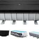 SIHAIAN 18x36Ft Winter Pool Cover, Integrated Diagonal Tensioners, 450' x 234'