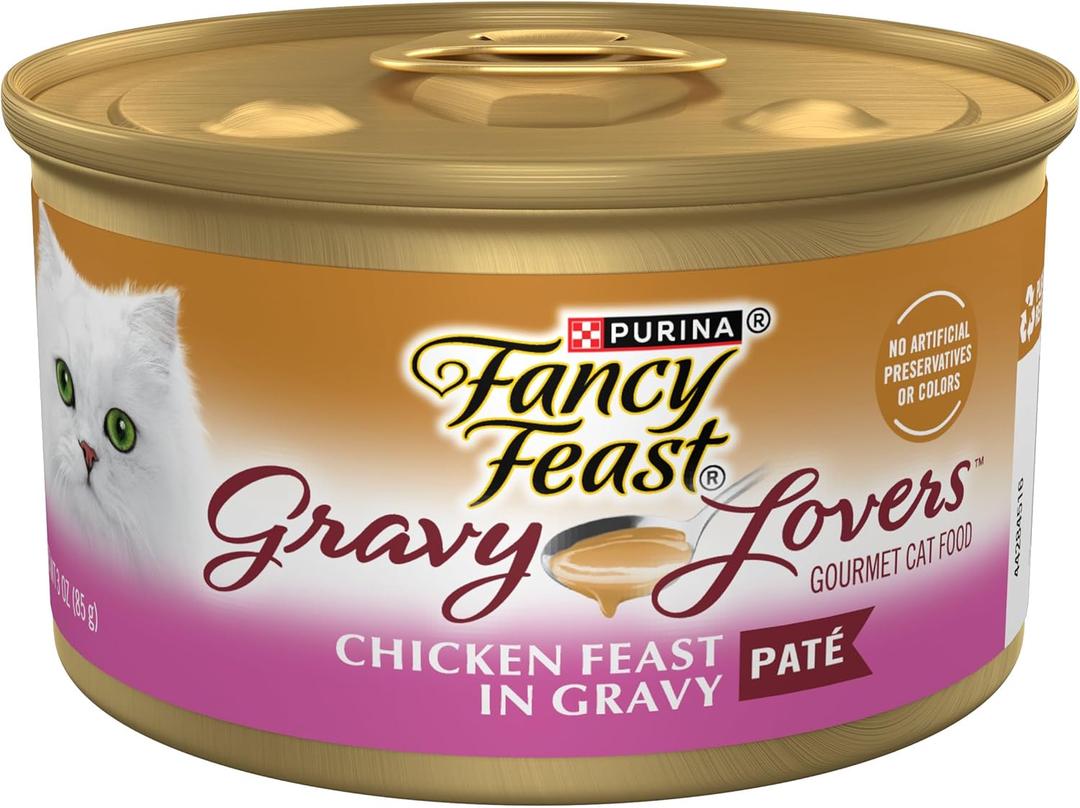 Purina Fancy Feast Gravy Lovers Chicken Feast Pate in Wet Cat Food Gravy - (Pack of 24) 3 oz. Cans, BBD 05/2027