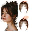 Bangs Hair Clip in Bangs Fringe with Temples Hairpieces for Women Hair Bangs Extension for Daily Wear (Light brown#)