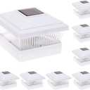 GreenLighting Classic Solar Post Cap Lights - Fits 5x5 PVC/Vinyl Outdoor Solar Powered Post Cap Light, Fence, Deck, Garden - Bright LED, Waterproof Off-White 8 Pack