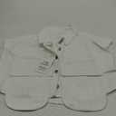 Perbai Womens Cropped Button Down Shirt Summer Collared Sleeveless Loose Denim Top with Pockets (Medium, White)