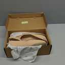 Ballet Flat Shoes for Women with Ankle Strap Low Wedge Heel, Cute Flats for Women, Comfortable Casual Dress Shoes (10, Nude Pu)