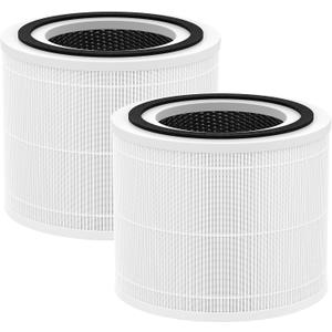 240 HEPA Replacement Filter Compatible with Puro 240 Air Purifier, 3 in 1 Grade Filtration HEPA 14 with Activated Carbon for 99.97% Air Pollutants Home Room, 240 Replacement HP-14 Filter, 2 Pack (White-Basic Filter)