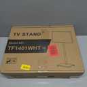 Rfiver Swivel Floor TV Stand with Mount for 28-60 inch TVs up to 88 lbs, Height Adjustable Tall TV Stand with Wood Base, Saving Space Design for Bedroom, Living Room and Corner, White