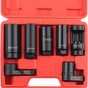 7PCS Sensor Socket Set,Heavy Duty Oil Pressure Sensor Socket 22mm 27mm 29mm,Side-Cut Access Automotive Tools for Removing & Install Sensors