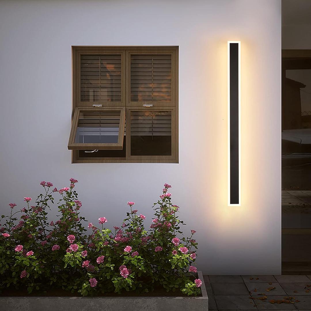 Modern Outdoor Lights,Led 26W Porch Sconce 3000-6000K 51.2in Frosted White Acrylic Exterior Light Fixture Watetproof Suitable for Patio,Garage Entry House