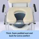 Medline Drop Arm Commode with Padded Seat and Backrest, Durable Toilet Chair for Adults and Seniors, Removable Pail, Splash Guard, Drop Down Arms for Easy Transfer, 350 lb. Weight Capacity, Tan