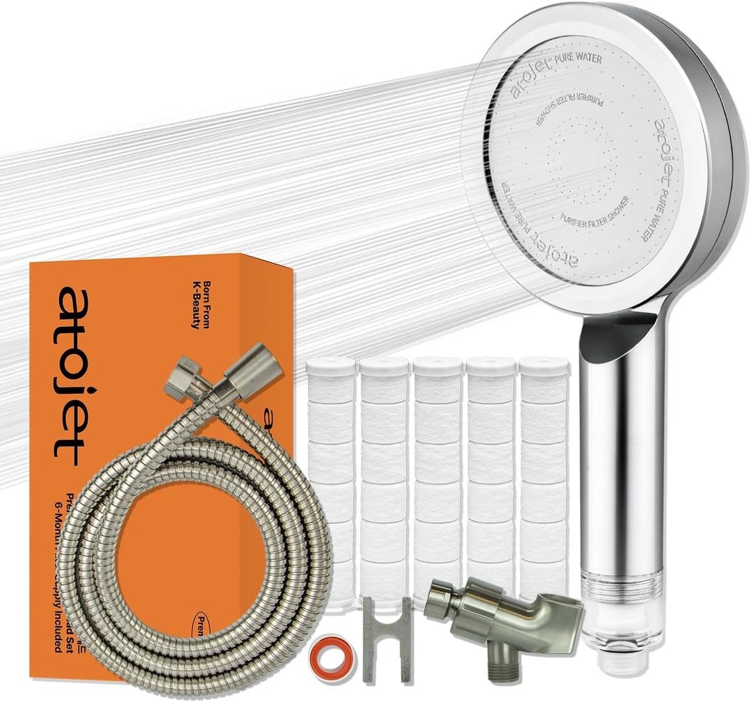 Premium Filter Shower Rooted in Koreas Luxury Beauty Culture Pure Carbon Filters for Softer Skin & Smoother Hair | Carbon Composite Filter l 6 Month Advanced Filtration Set (JNE300C-SET-6MO)