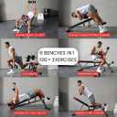 Finer Form Multi-Functional FID Weight Bench for Full All-in-One Body Workout Hyper Back Extension, Roman Chair, Adjustable Ab Sit up Bench, Incline Decline Bench, Flat Bench
